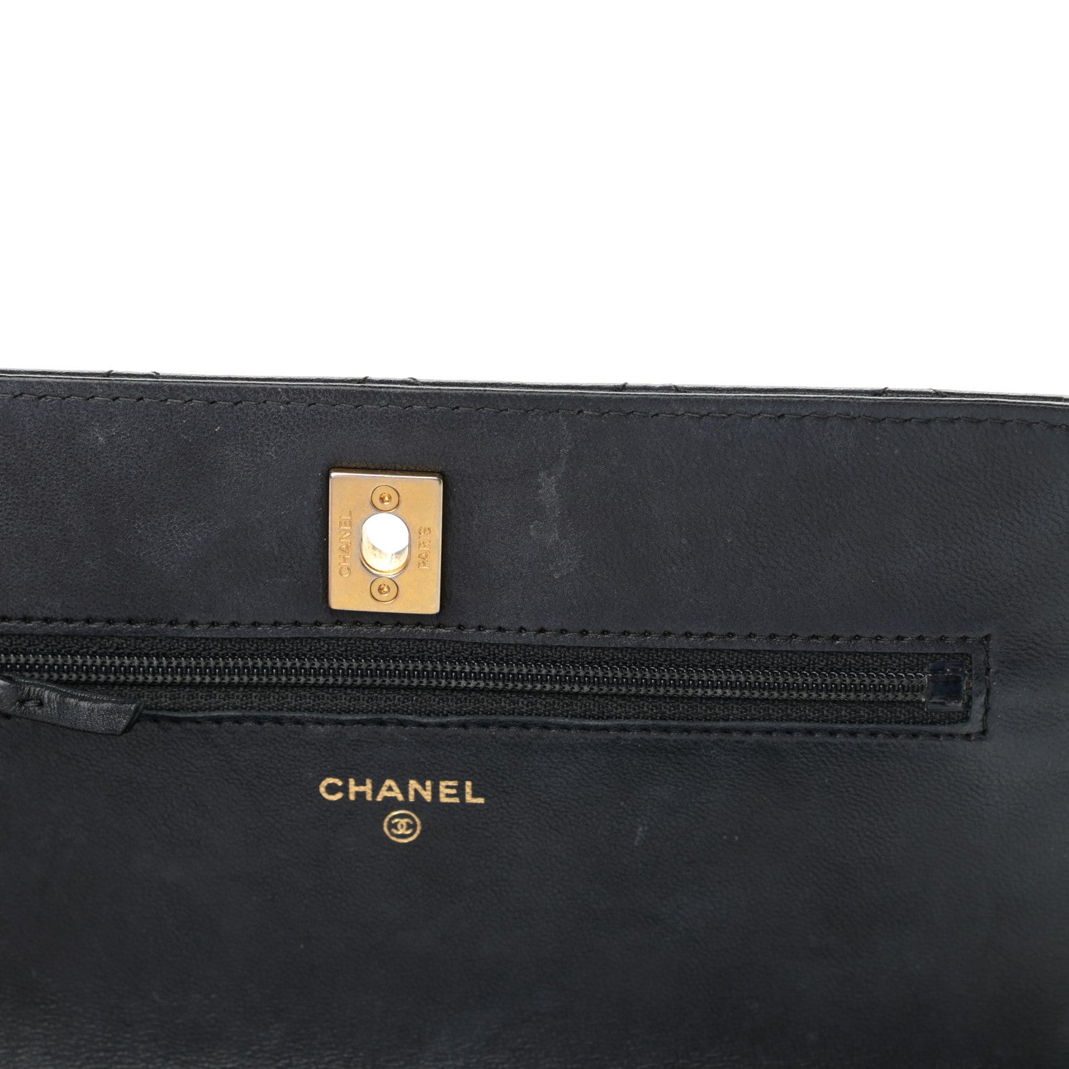 Chanel Lambskin Quilted CC Pearl Crush Wallet on Chain WOC Black 15 of 19