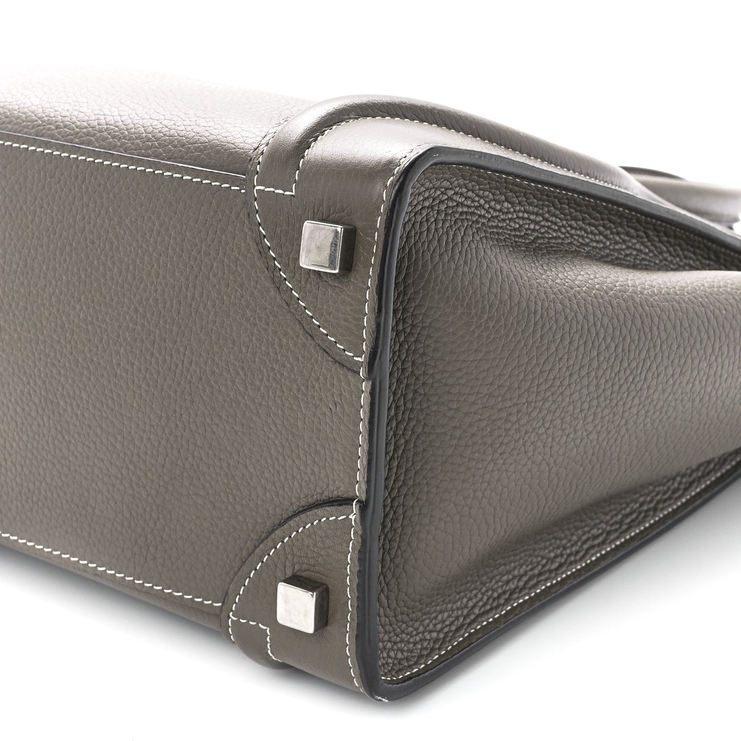 Celine Drummed Calfskin Micro Luggage Souris 12 of 12