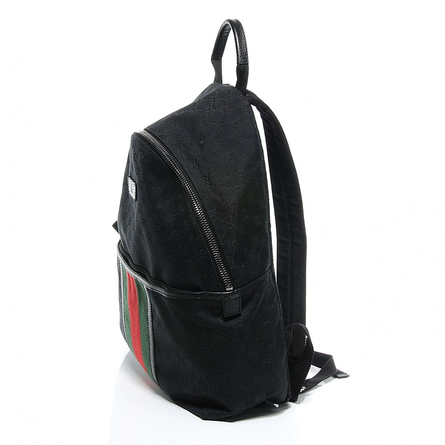 Gucci GG Monogram Web Medium Classic Backpack Black 4 of 8