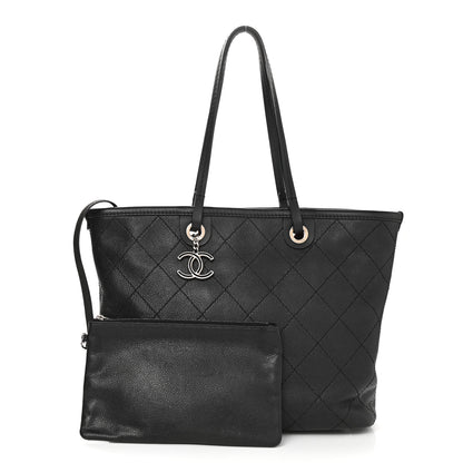 Chanel Grained Calfskin Shopping Fever Tote Black 3 of 12