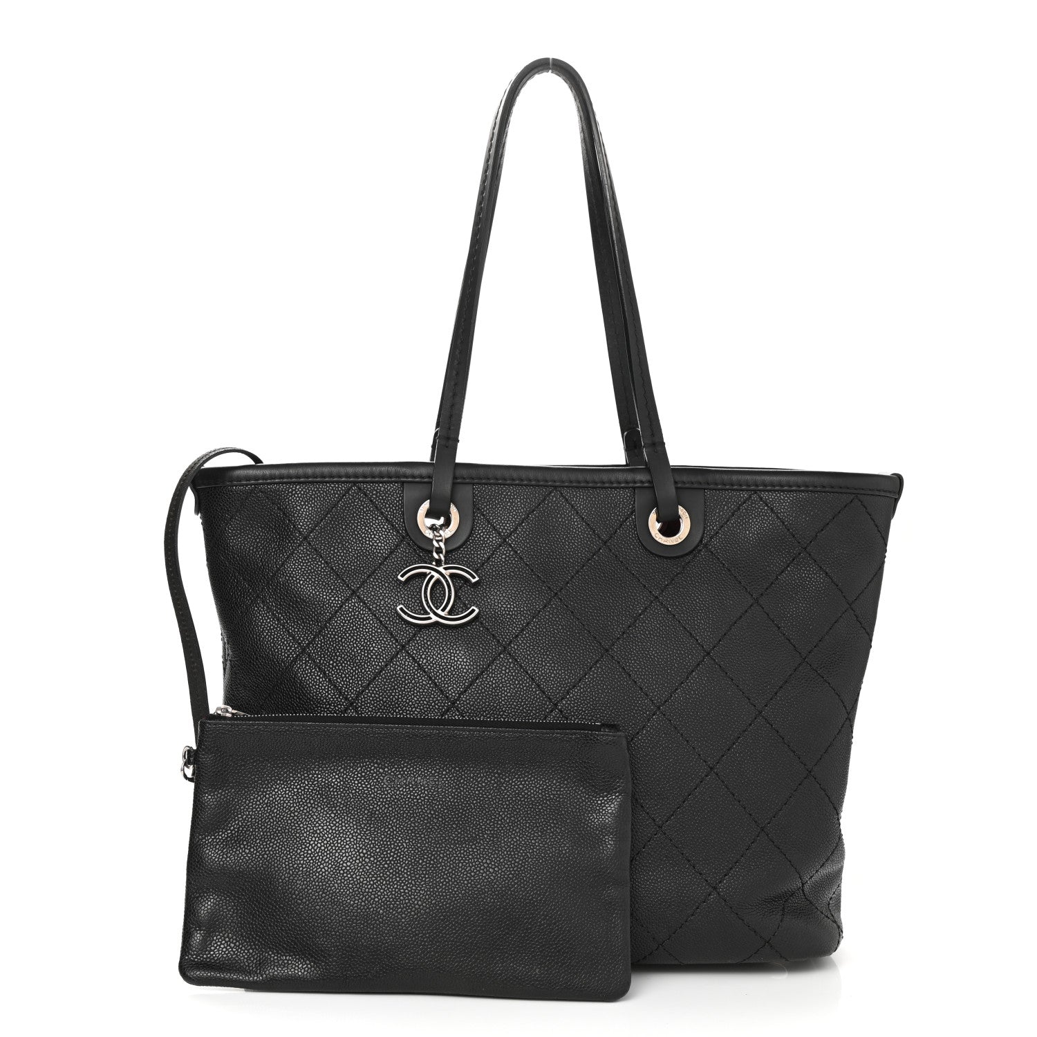 Chanel Grained Calfskin Shopping Fever Tote Black 3 of 12