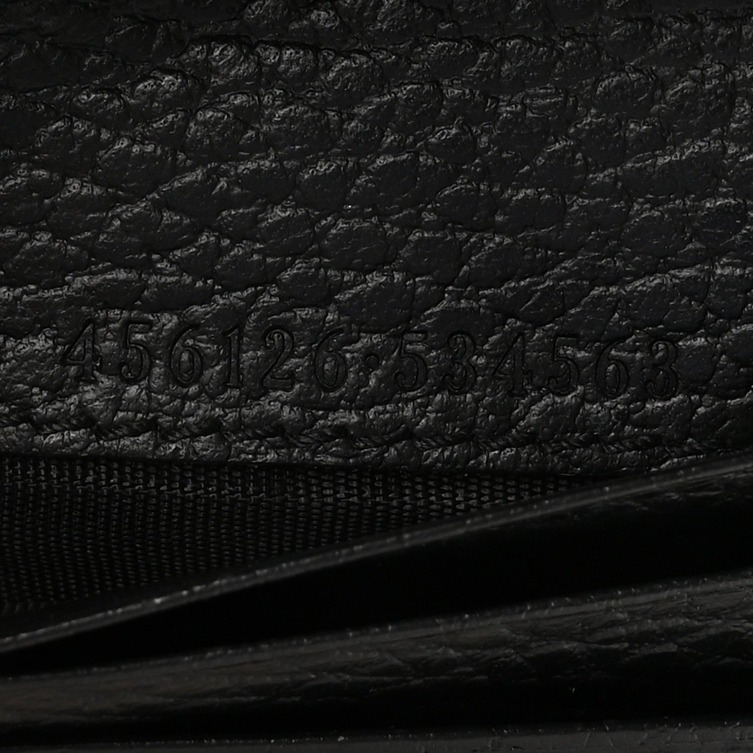 Gucci Pebbled Calfskin GG Marmont Card Case Black 7 of 8