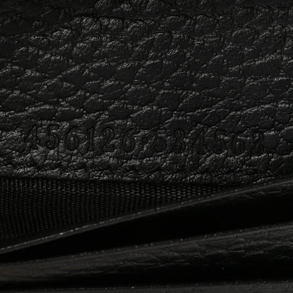 Gucci Pebbled Calfskin GG Marmont Card Case Black 7 of 8