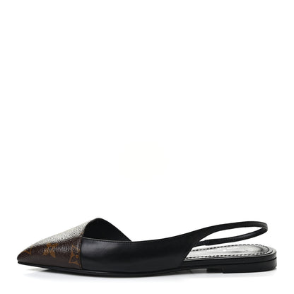 Louis Vuitton Monogram Cherie Slingback Pumps 36 Black 1 of 8