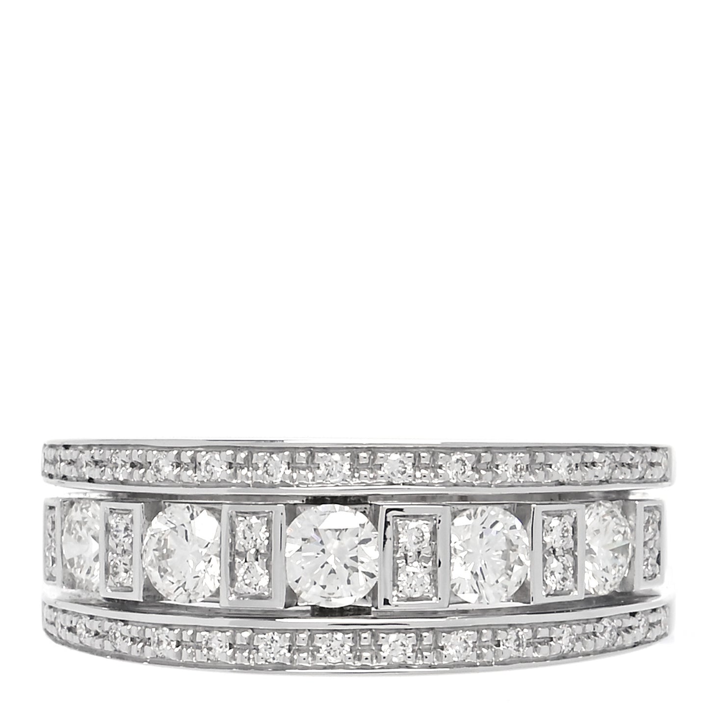 18K White Gold Diamond Belle Epoque Band Ring 53 6.25
