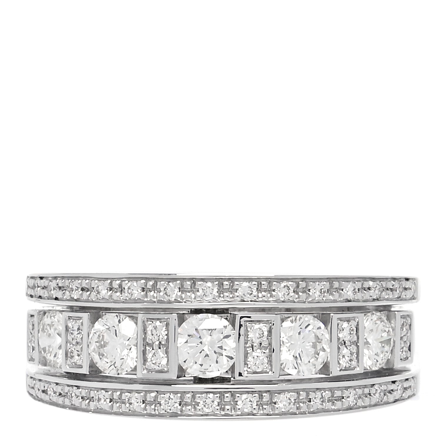 Damiani 18K White Gold Diamond Belle Epoque Band Ring 53 6.25 1 of 6