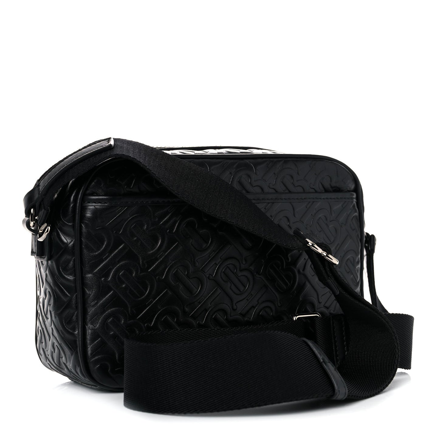 Calfskin Embossed Monogram Small Camera Bag Black