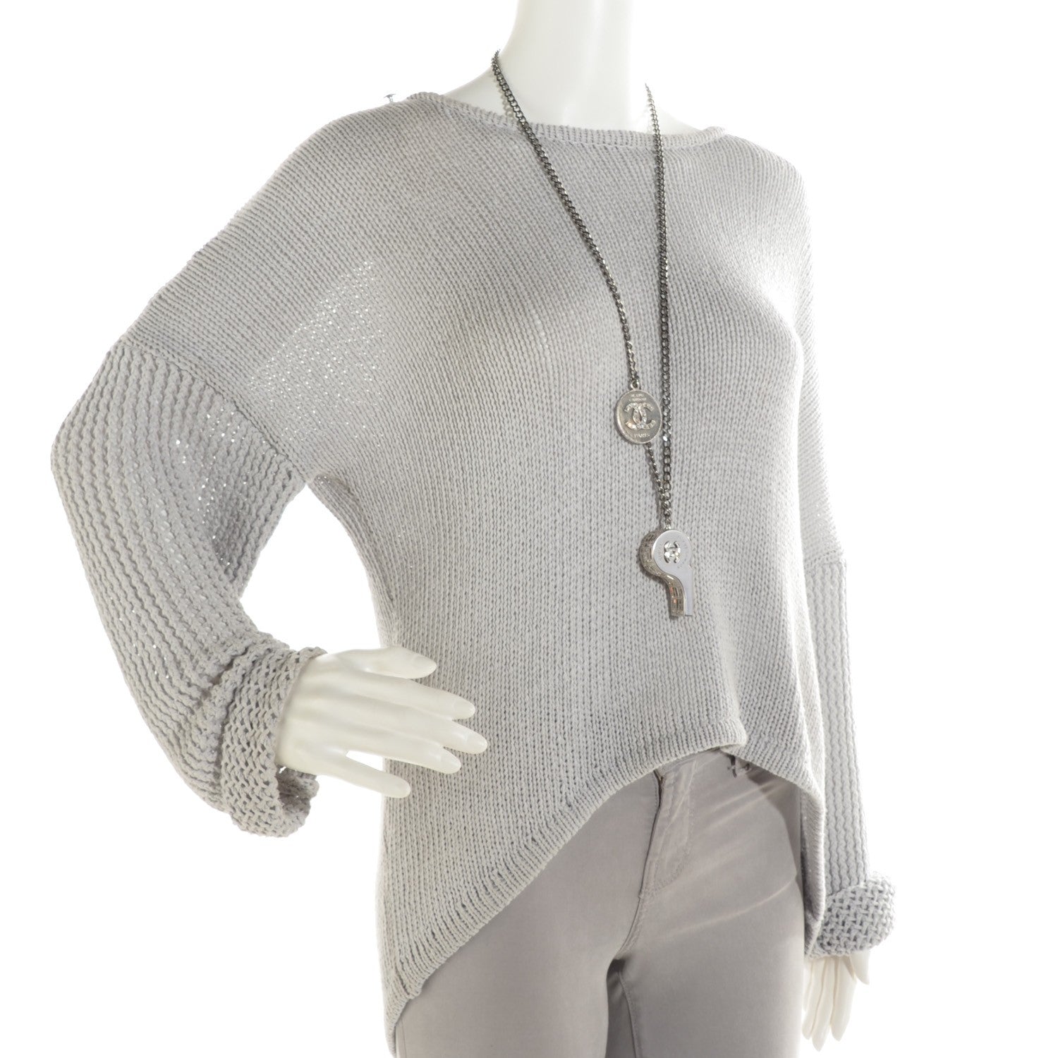 Chanel Crystal CC Whistle Pendant Necklace 2 of 8