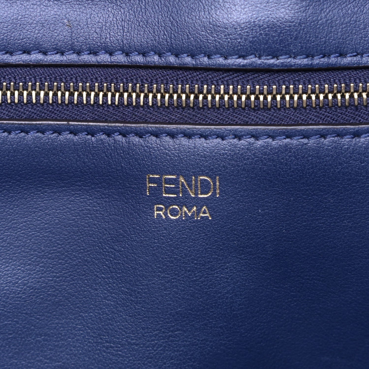 Fendi X FILA Glazed Fabric FF 1974 Mania Shopping Tote Bag Mogano Panna Blueberry 5 of 5