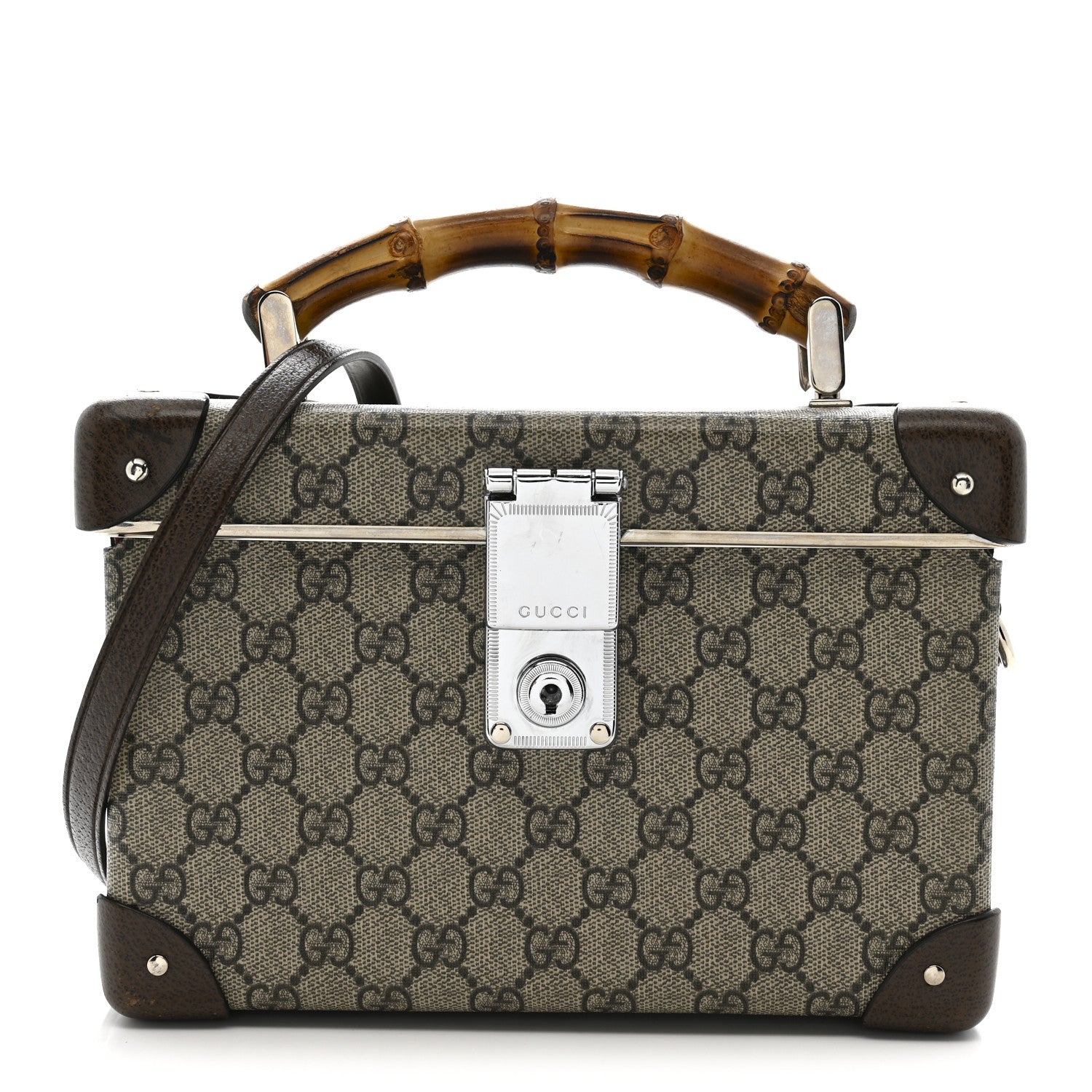 Gucci GG Supreme Monogram Globe-Trotter Beauty Case Brown 1 of 12