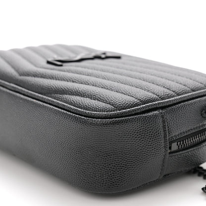 Saint Laurent Grain De Poudre Matelasse Monochrome Monogram Mini Lou Camera Bag Black 10 of 10