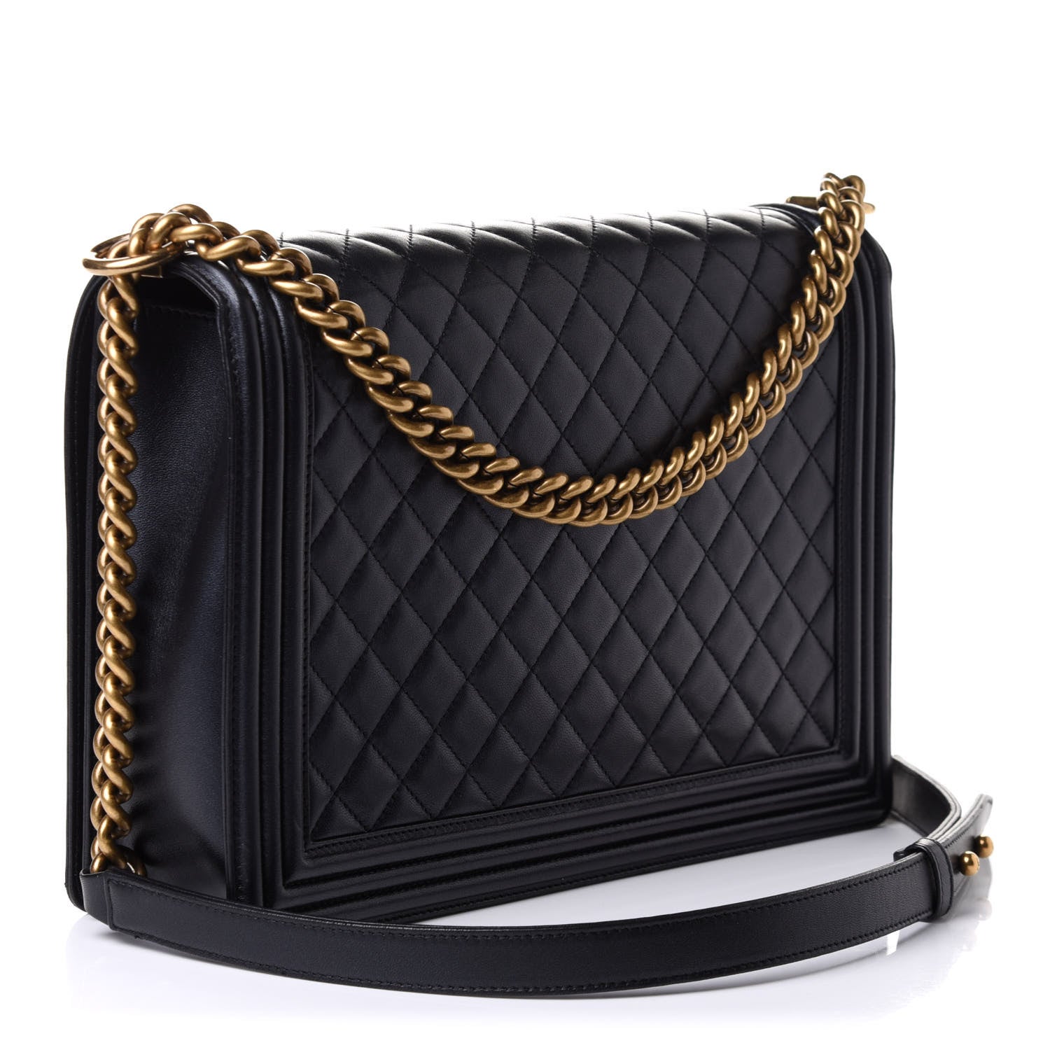 Chanel Lambskin Quilted Large Boy Flap Black 3 of 10