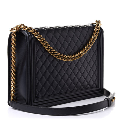 Chanel Lambskin Quilted Large Boy Flap Black 3 of 10