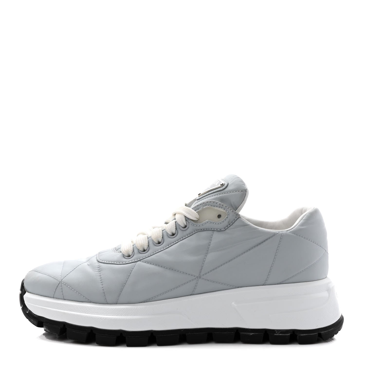 Prada Re-Nylon Piuma Metal Triangle Logo Quilted 45mm Sneakers 37.5 Fiordaliso 1 of 8