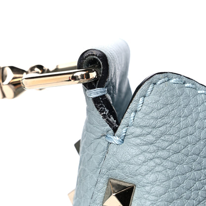 Valentino Garavani Pebbled Calfskin Small Rockstud Flip-Lock Messenger Bag Light Blue 14 of 15