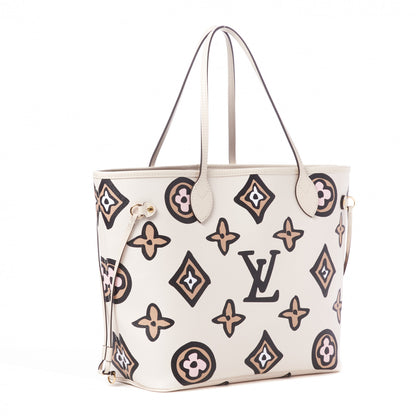 Louis Vuitton Monogram Giant Wild At Heart Neverfull MM Creme 4 of 9