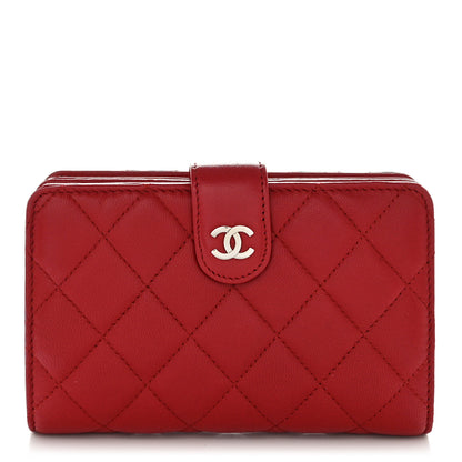 Chanel Lambskin Quilted CC French Wallet Red 1 of 12
