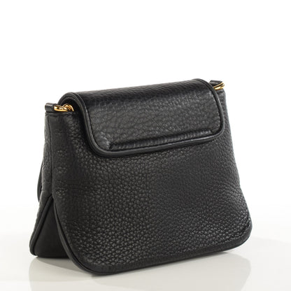 Gucci Pebbled Calfskin Small 1973 Chain Shoulder Bag Black 3 of 7