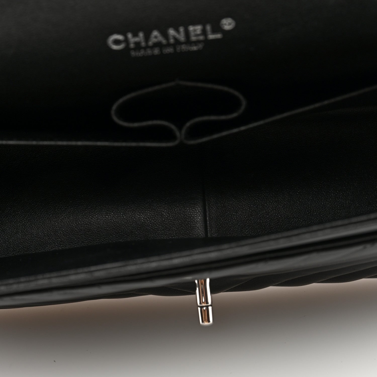 Chanel Lambskin Chevron Quilted Jumbo Double Flap Black 5 of 10