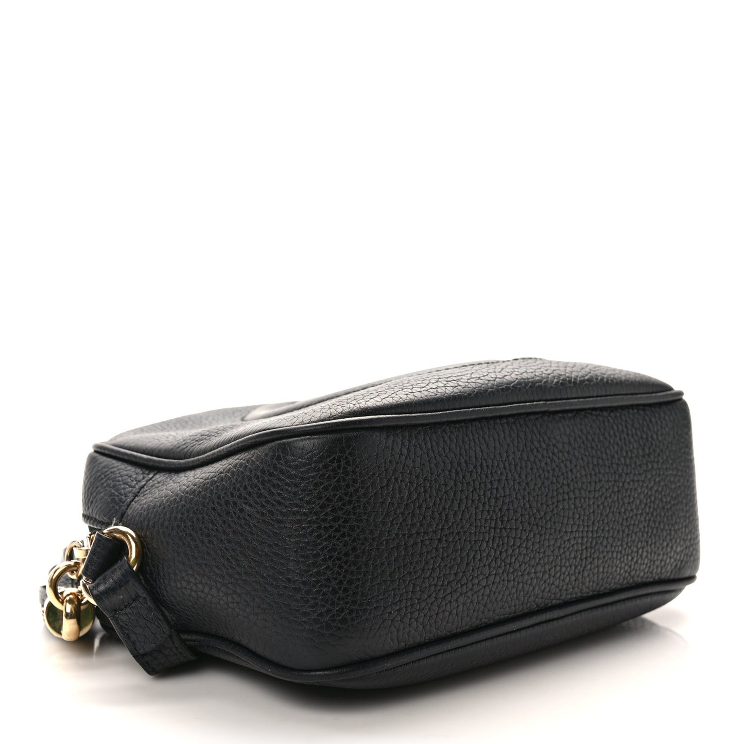Pebbled Calfskin Small Soho Disco Bag Black