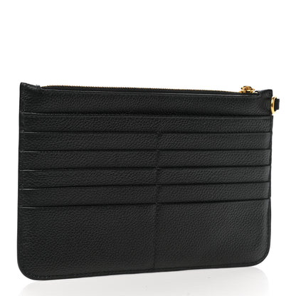 Balenciaga Grained Calfskin Logo Long Coin Card Holder Black 3 of 7