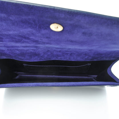 Saint Laurent Patent Calfskin Monogram Large Belle De Jour Clutch Royal Blue 5 of 6