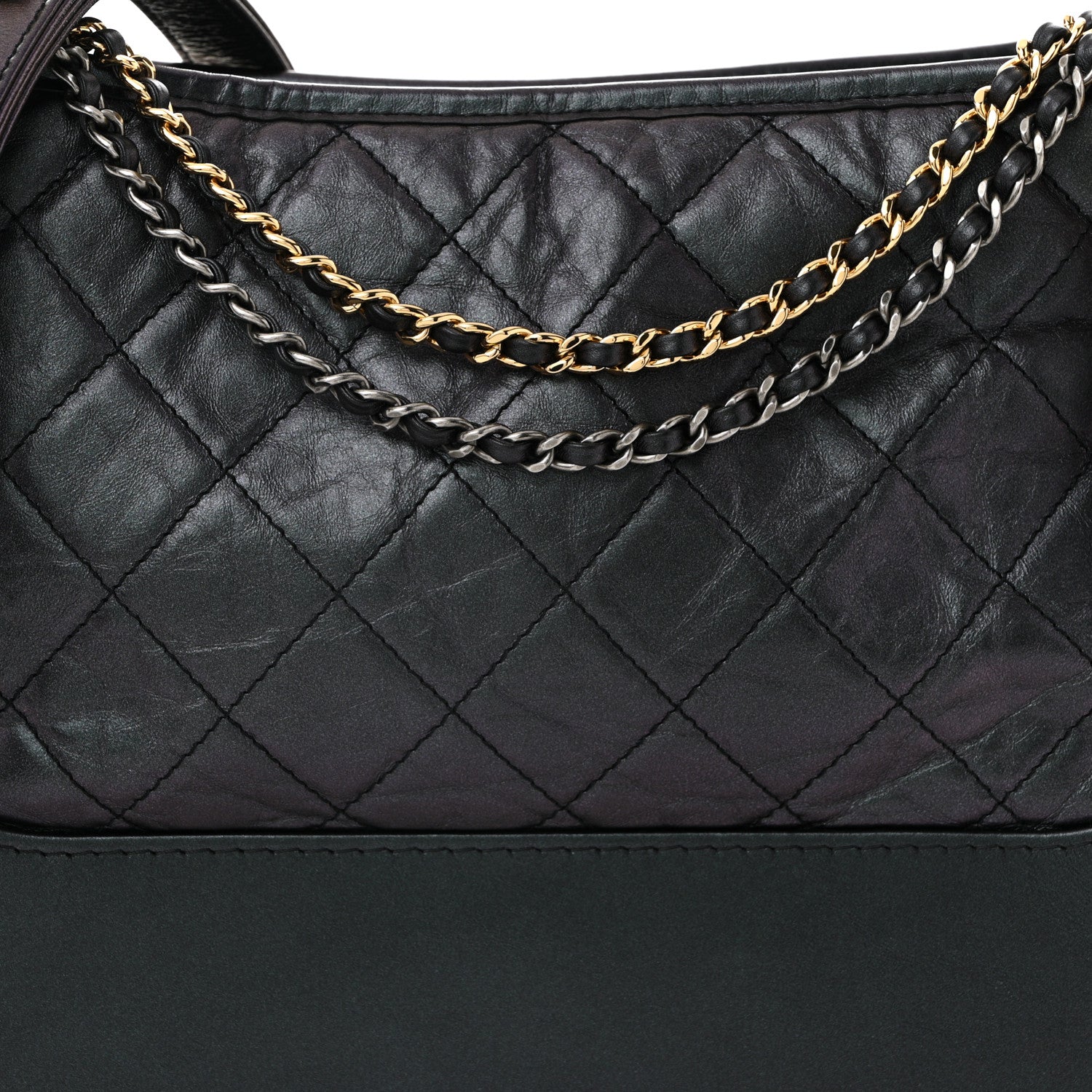 Chanel Iridescent Aged Calfskin Quilted Medium Gabrielle Hobo Black 8 of 11