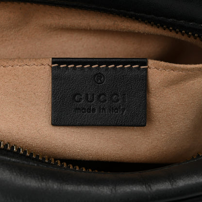 Gucci Calfskin Matelasse Mini GG Marmont Chain Shoulder Bag Black 6 of 14