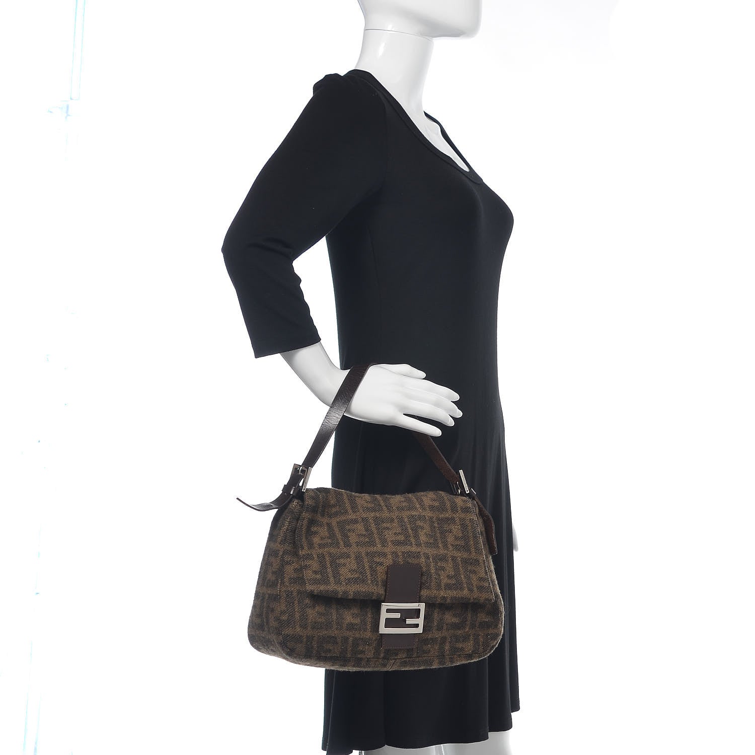 Fendi Wool Zucca Mama Baguette Tobacco 2 of 11