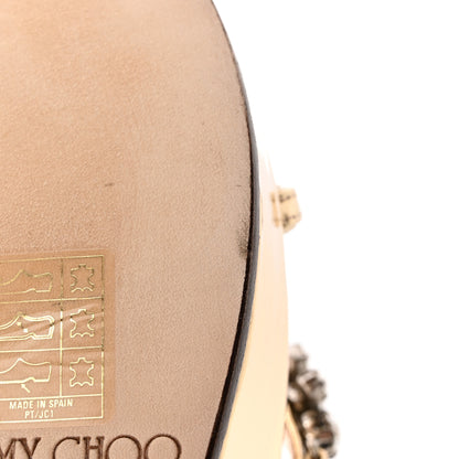 Jimmy Choo Metallic Calfskin Crystal Embellished Bing 120 Wedge 40 Gold 9 of 14
