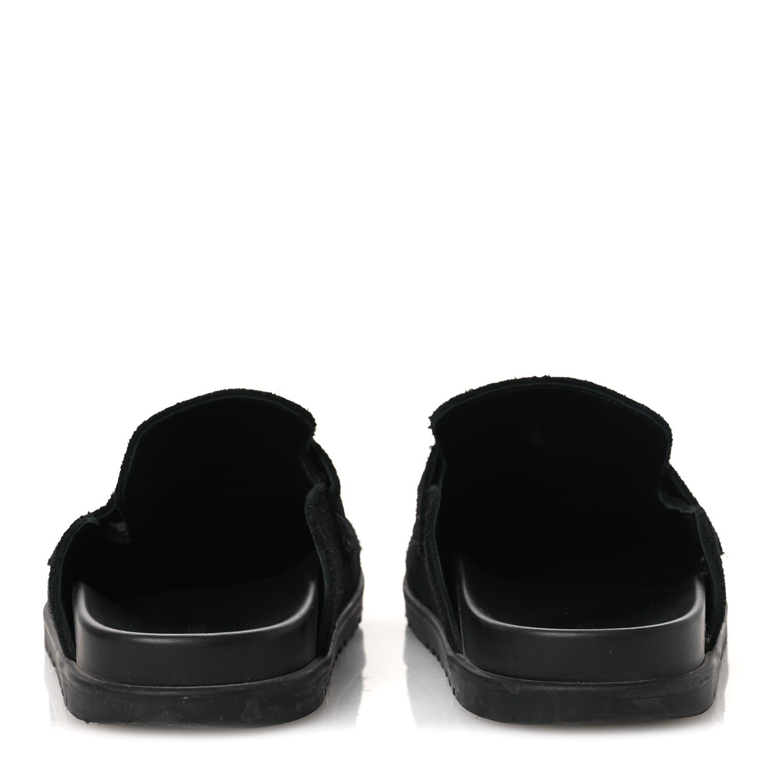 Hermes Suede Calfskin Go Mules 37 Black 6 of 11