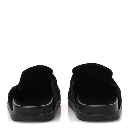 Hermes Suede Calfskin Go Mules 37 Black 6 of 11