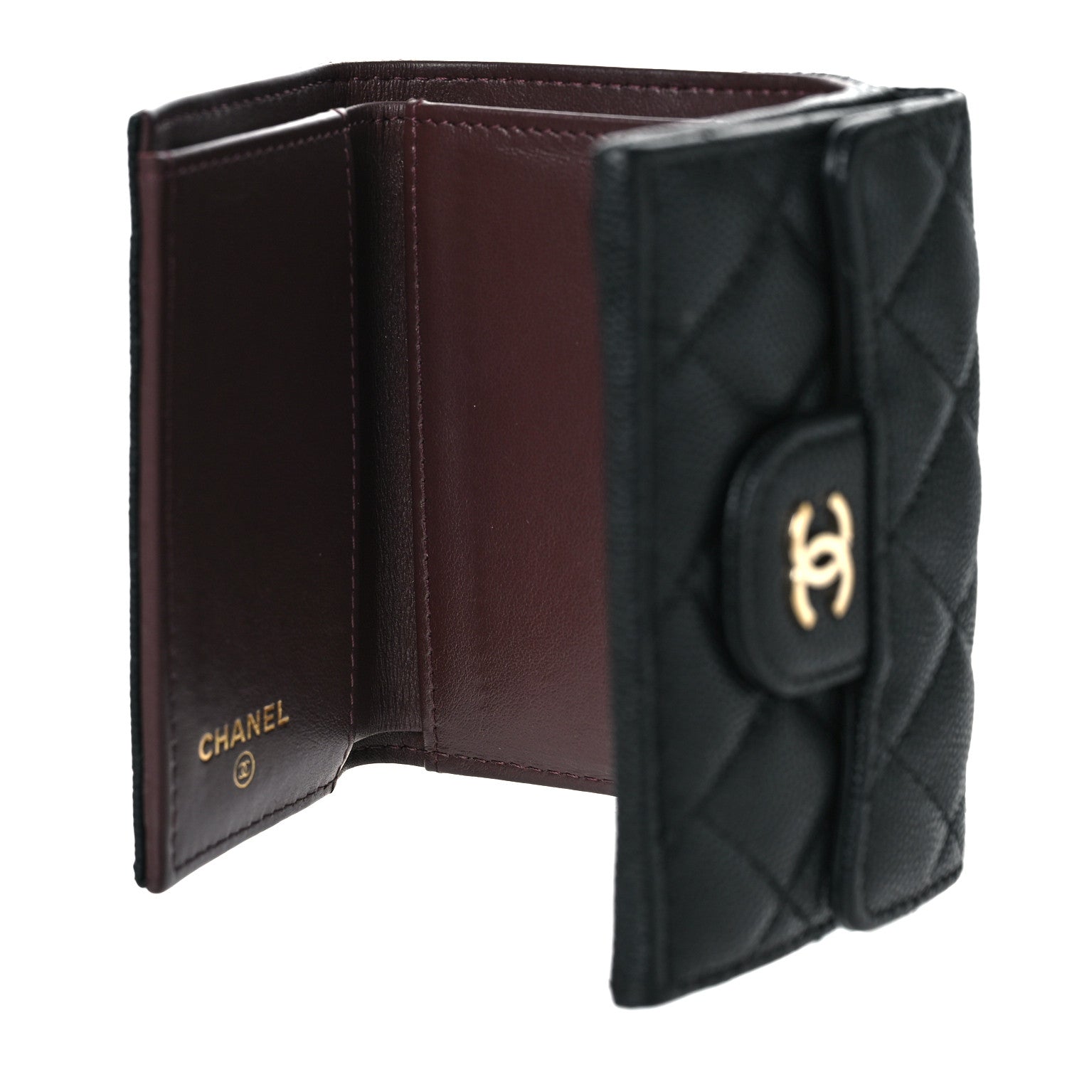 Chanel Caviar Quilted Double Flap Wallet Black 5 of 9