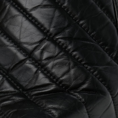 Chanel Aged Calfskin Chevron Quilted Duffle Bag Black 11 of 15