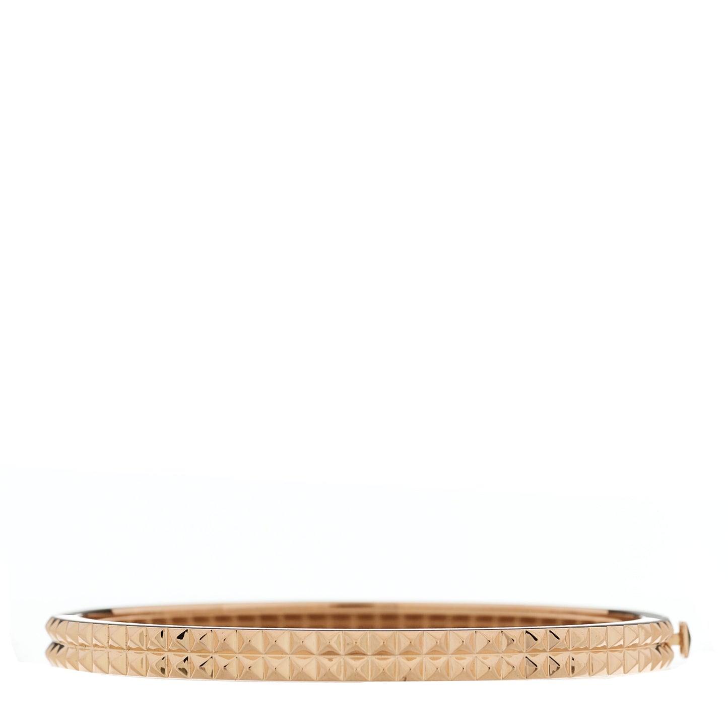 18K Rose Gold Rock and Diamonds Bangle Bracelet