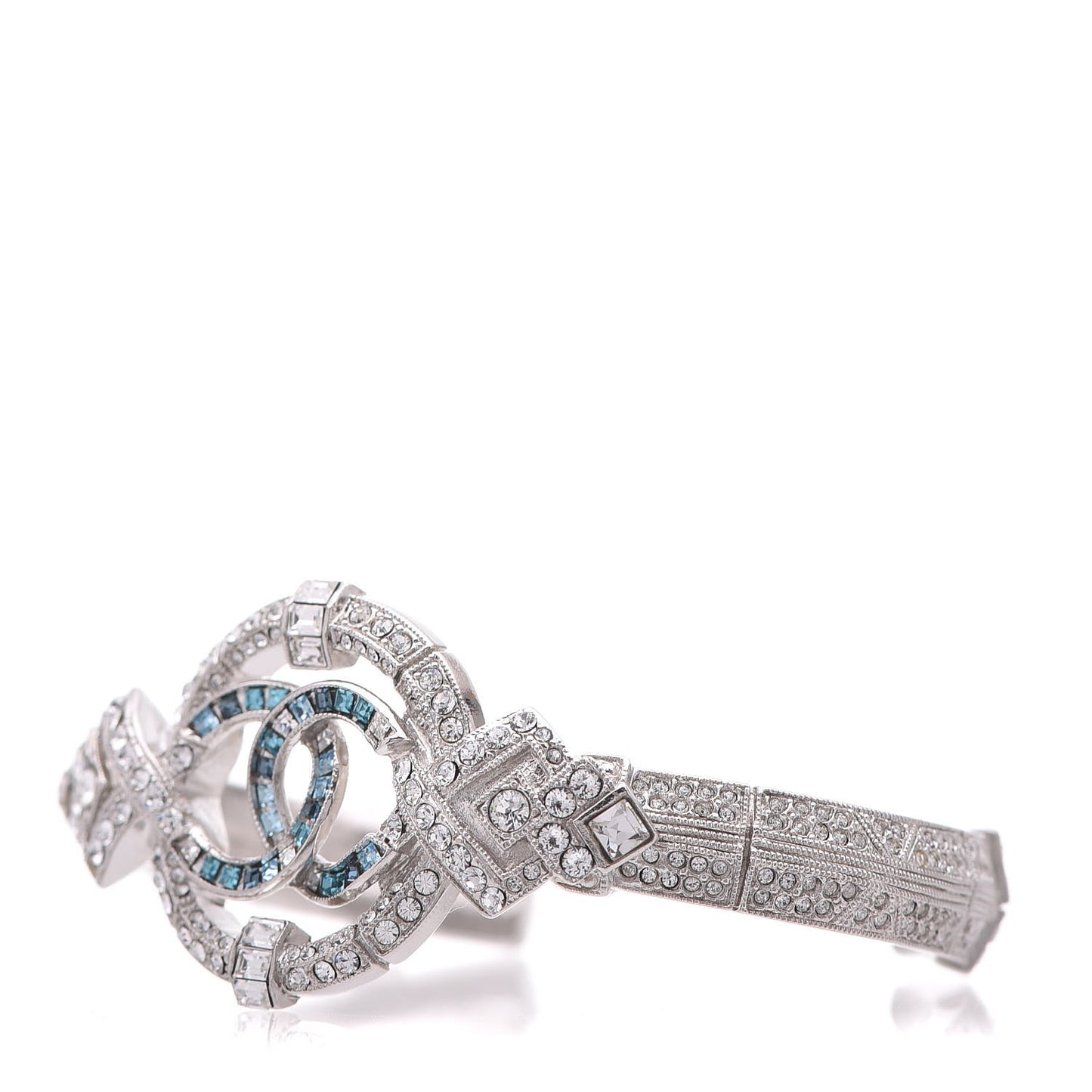 Crystal CC Cuff Silver Blue