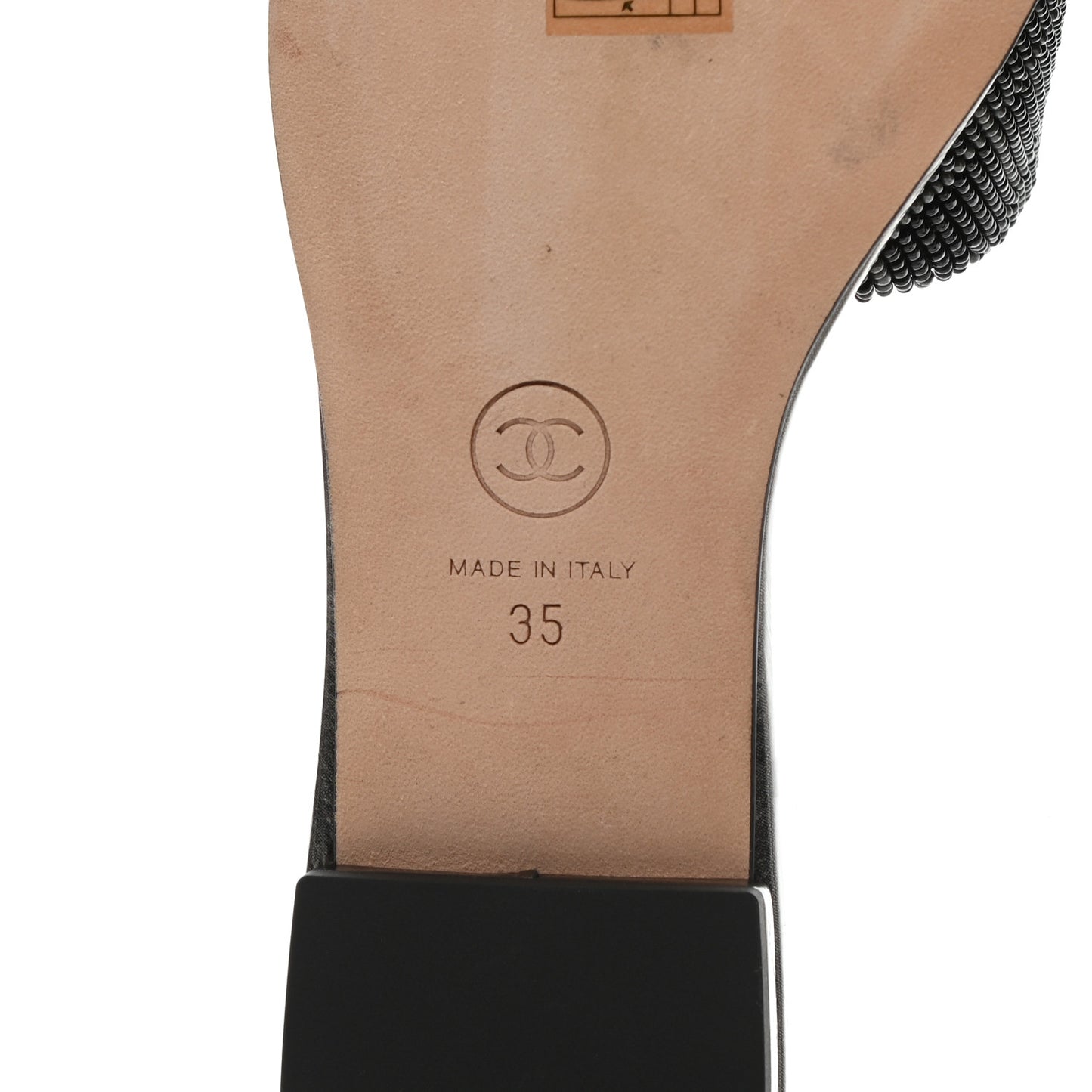 Pearl Embroidery CC Mules 35 Black Grey