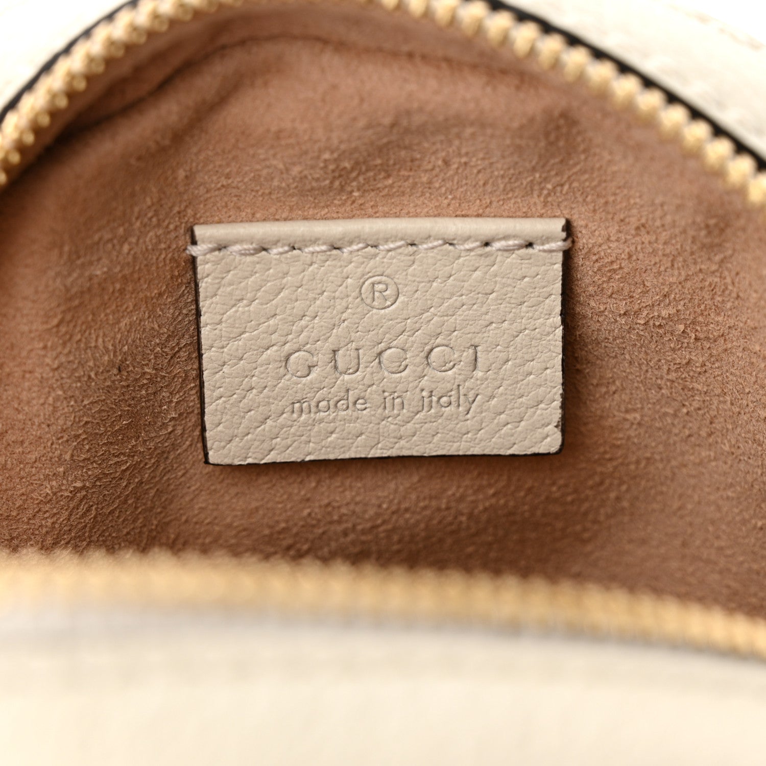Gucci Textured Calfskin Web Mini Ophidia Round Shoulder Bag Mystic White 6 of 14