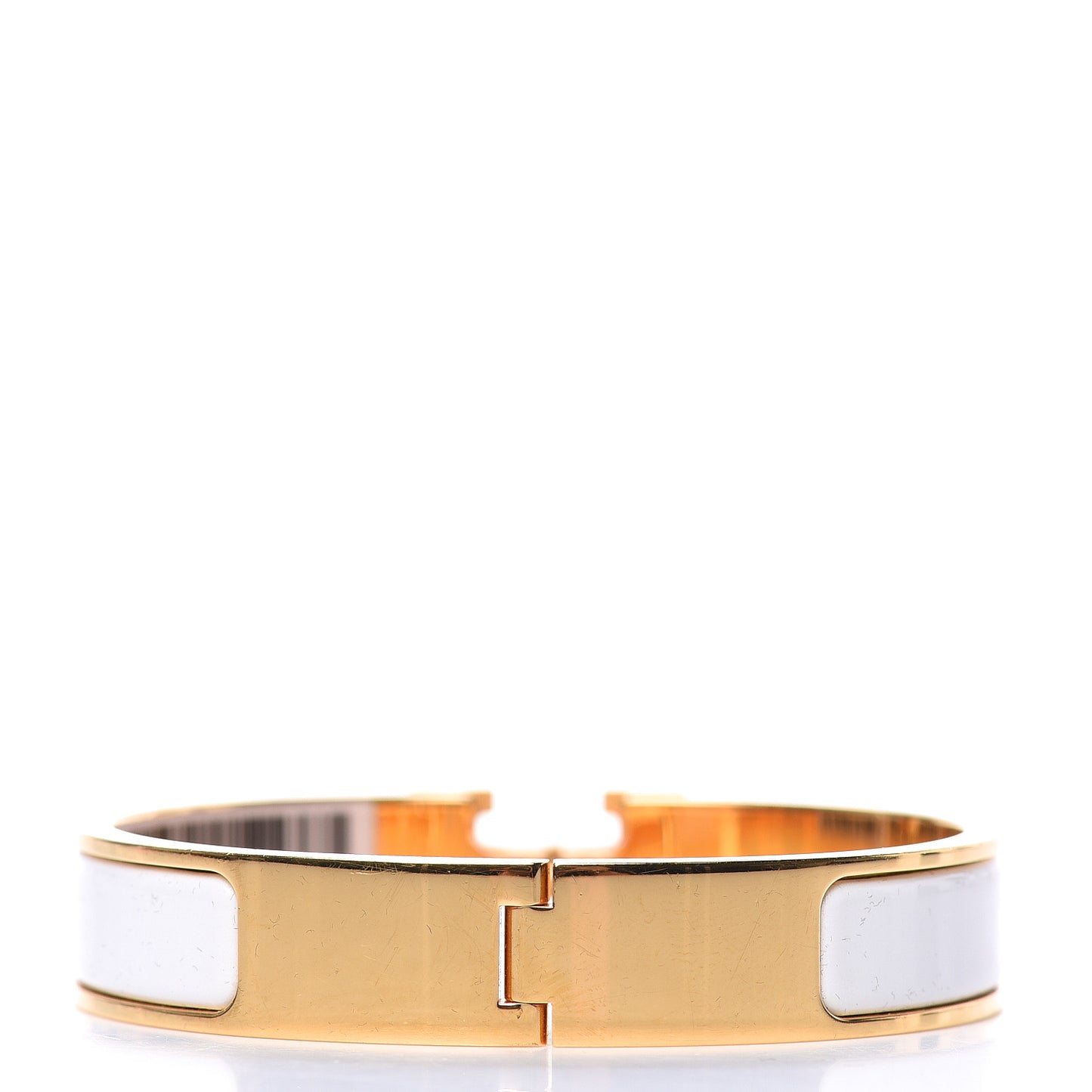 Enamel Narrow Clic Clac H Bracelet PM White