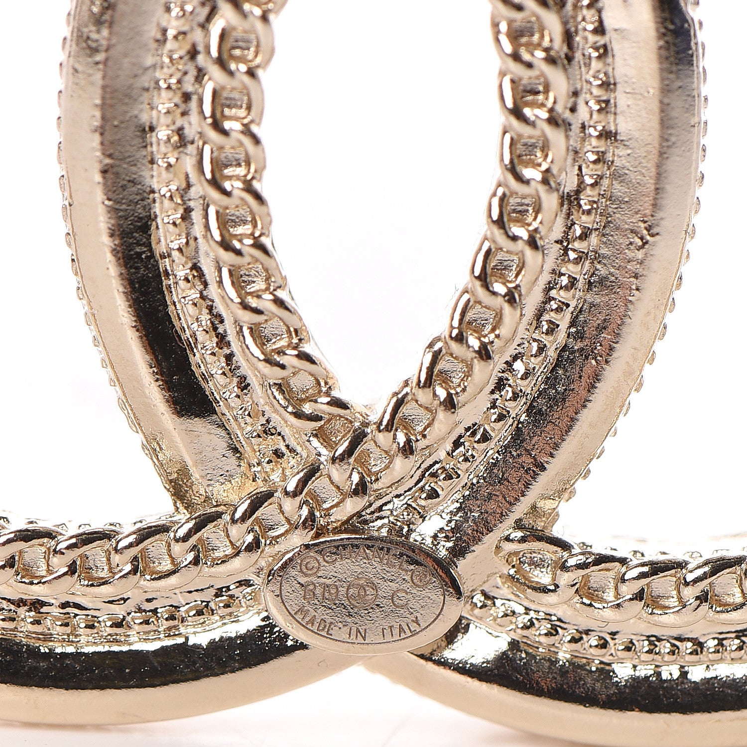 Chanel Pearl Crystal CC Brooch Gold 4 of 5