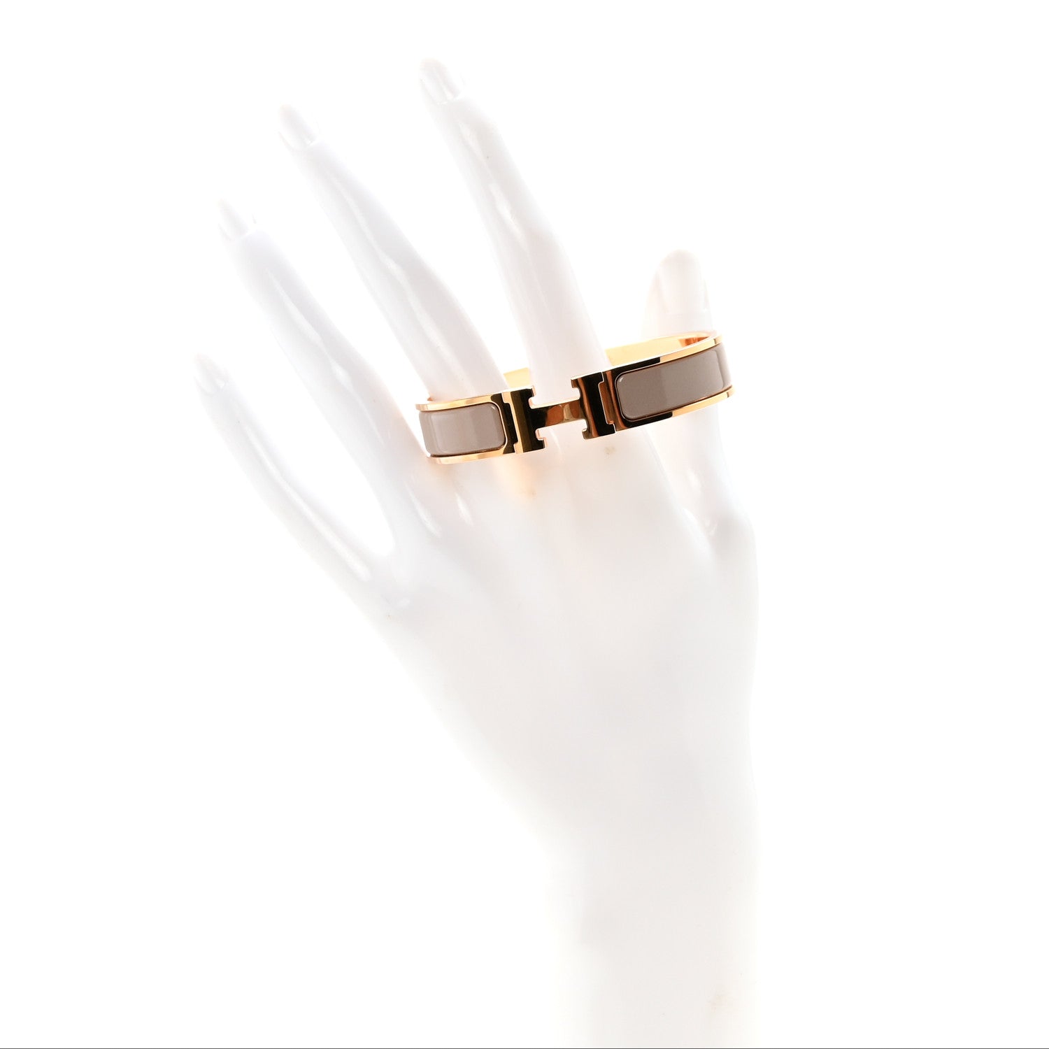 Hermes Enamel Narrow Clic Clac H Bracelet PM Marron Glace 2 of 5