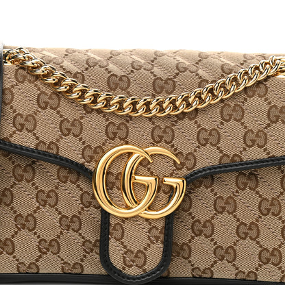 Gucci Monogram Matelasse Diagonal Small GG Marmont Shoulder Bag Beige Black 8 of 10