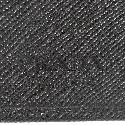 Prada Saffiano Flap Card Holder Black 6 of 7