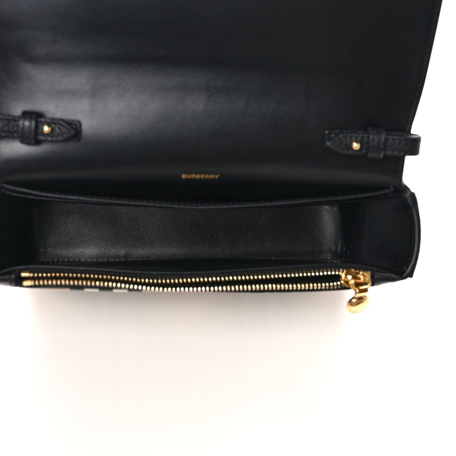 Burberry Grainy Calfskin Vintage Check Hampshire Crossbody Black 6 of 9