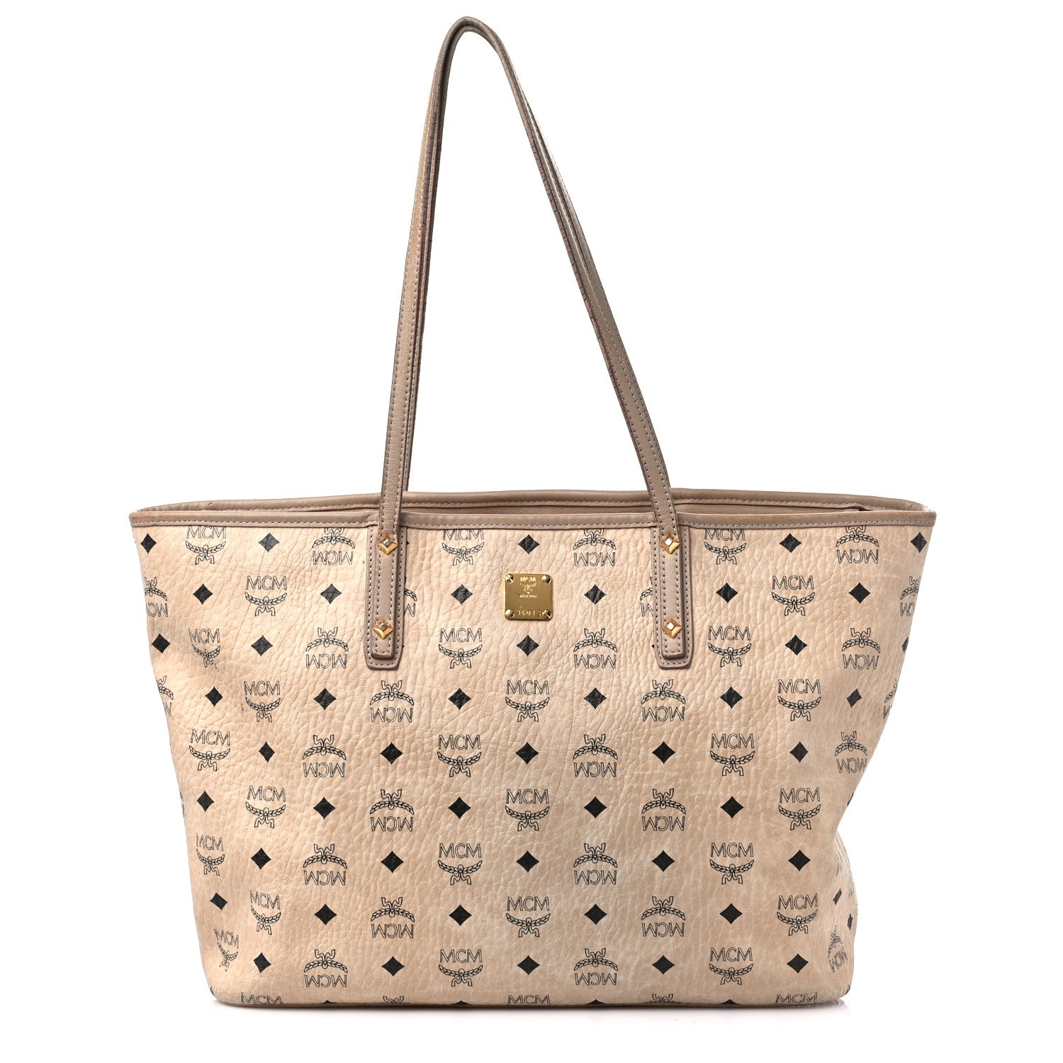 MCM Visetos Medium Liz Reversible Shopper Tote Beige 1 of 20