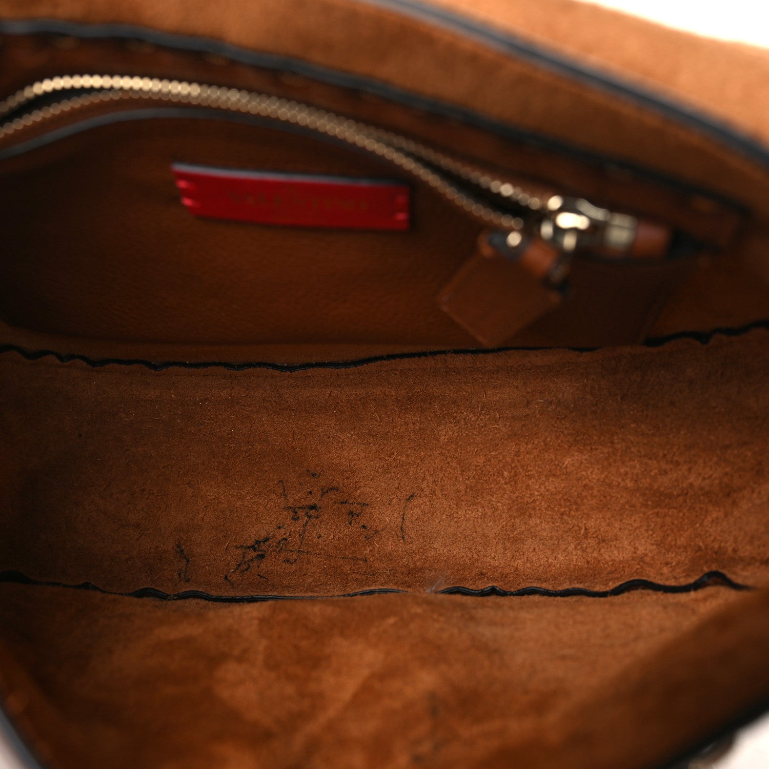 Valentino Garavani Pebbled Calfskin Rockstud Saddle Bag Saddle Brown 5 of 9