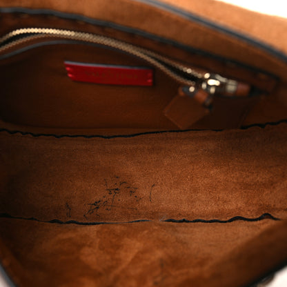 Valentino Garavani Pebbled Calfskin Rockstud Saddle Bag Saddle Brown 5 of 9
