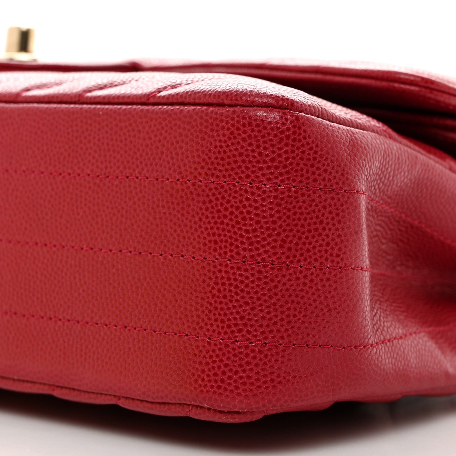 Chanel Caviar Chevron Quilted Medium Double Flap Dark Red 10 of 10