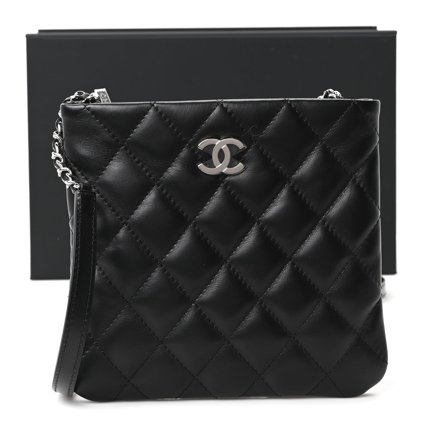 Lambskin Quilted Uniform Crossbody Bag Black