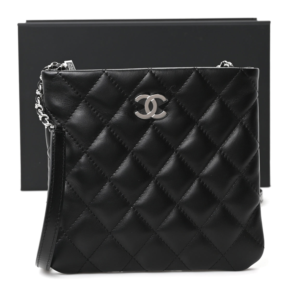 Chanel Lambskin Quilted Uniform Crossbody Bag Black 11 of 11